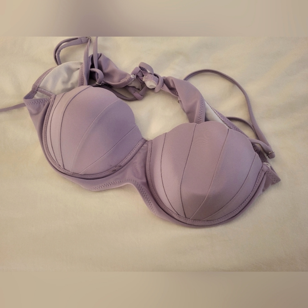 Purple Seashell Mermaid Swimsuit Bikini Top Sz Xl